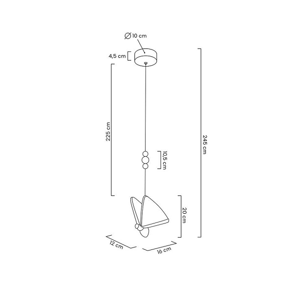 Lampa wisząca BUTTERFLY S złota - Moosee